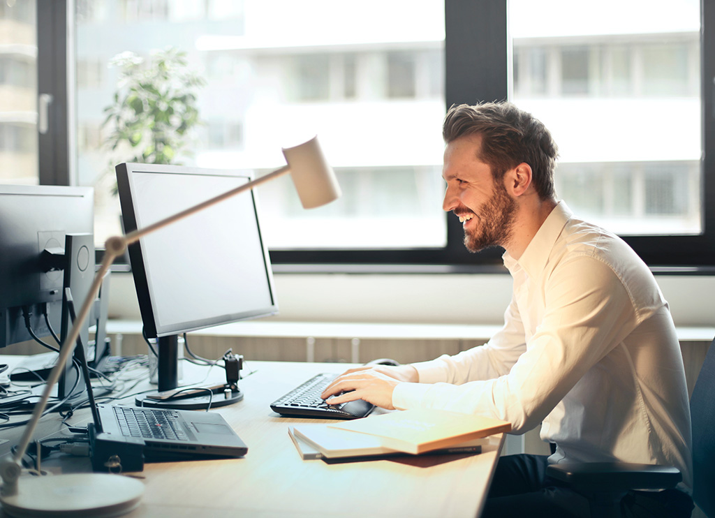 man at a desk